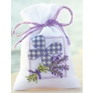 borduurpakket kruidenzakje, lavendeltakjes met vlinder